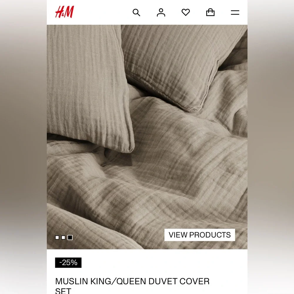 H&M Taupe Muslim Bedding Set QUEEN